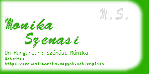 monika szenasi business card